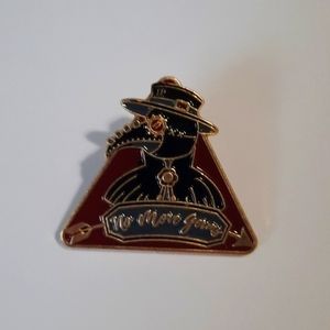 No More Germs Black Death Plague Bird Mask Pin